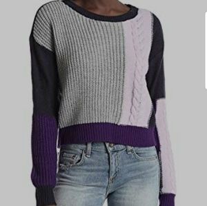 Colorblock Cable Sweater